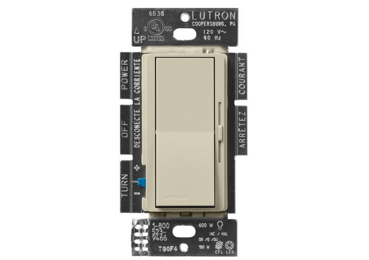 Diva LED+ Dimmer Switch for Dimmable LED and Incandescent Bulbs, 150-Watt/Single-Pole or 3-Way, Clay (DVSCCL-153P-CY) - 91009229288