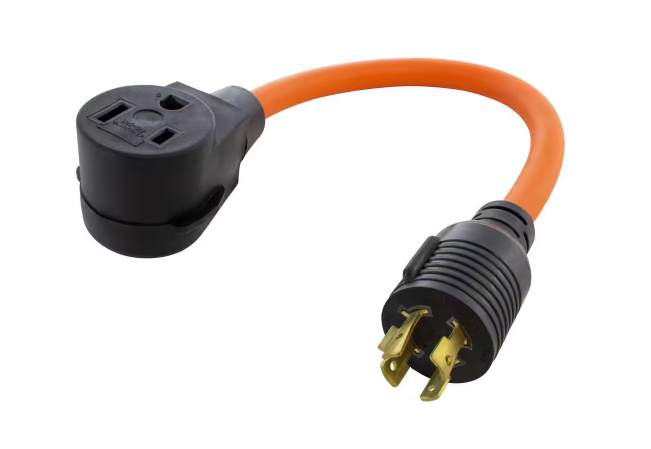 AC Connectors 1.5 ft. L14-20P 20 Amp 4-Prong Generator Locking Plug to 6-50 Welder Adapter - 91003541581