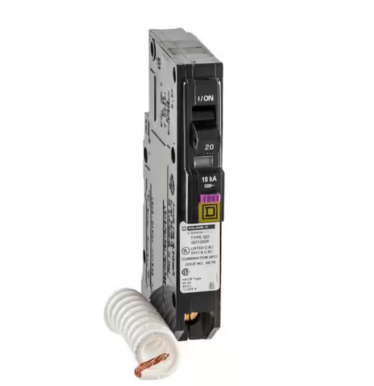 QO 20 Amp Single-Pole Dual Function (CAFCI and GFCI) Circuit Breaker - 91000039730