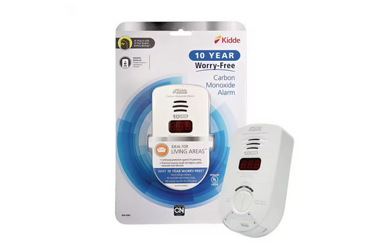 10 Year Worry-Free Plug-In Carbon Monoxide Detector with Battery Backup and Digital Display - 91001514869