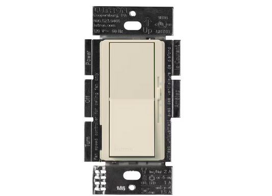 Diva Fan Control and Light Switch for LEDs, CFL's, Incandescent and Halogen, Light Almond - 91002765061