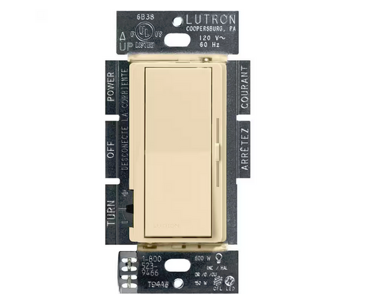 Diva LED+ Dimmer Switch for Dimmable LED and Incandescent Bulbs, 150-Watt/Single-Pole or 3-Way, Ivory (DVCL-153P-IV) - 91000517692