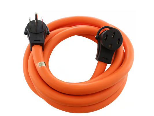 50 ft. 50 Amp 125-Volt/250-Volt NEMA 14-50 6-Gauge Indoor/Outdoor Orange Power Cord with Handles - 91011284531