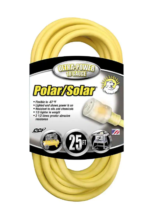 25 ft. 10/3 SJEOOW Outdoor Extension Cord with Lighted Plug
