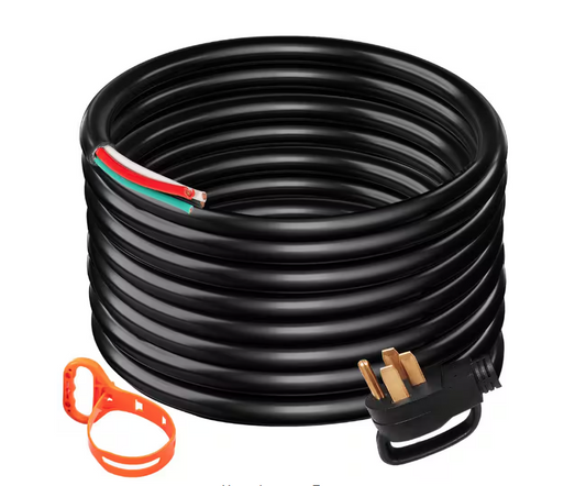 25 ft. 6/3 plus 8/1 Extension Cord Indoor/Outdoor Generator Power Cord STW 50 Amp NEMA 14-50P No-pin Type - 91007827580