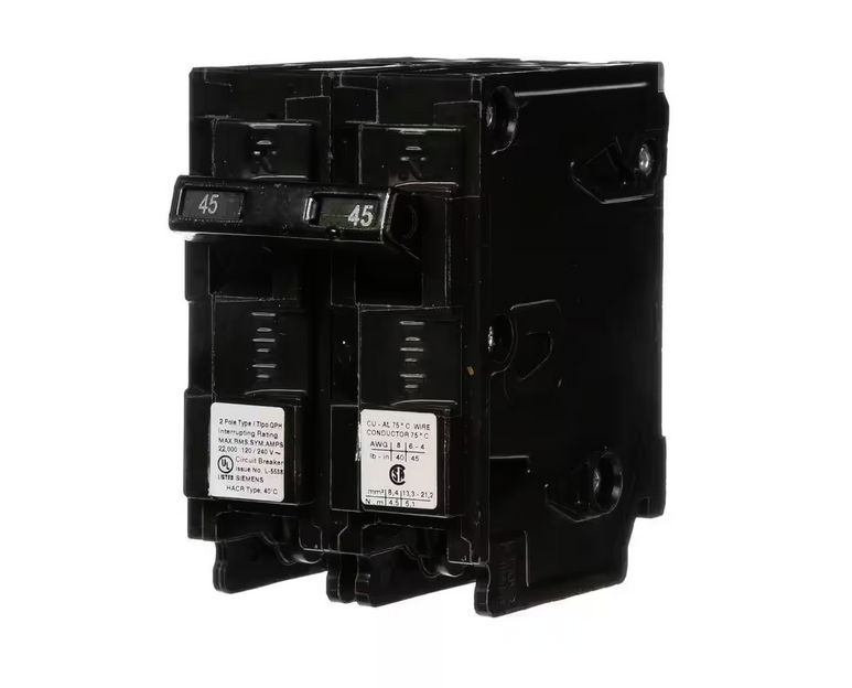 45 Amp Double-Pole Type QPH 22kA Circuit Breaker