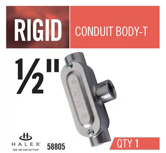 1/2 in. Rigid Type T Threaded Conduit Body with Cover and Gasket - 9606189