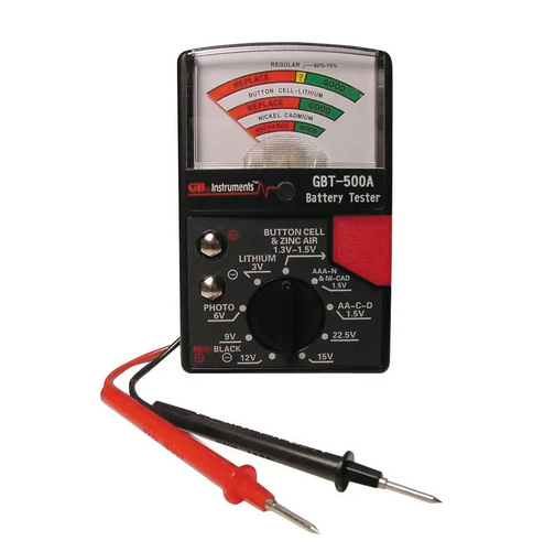 Battery Tester for 1.5-Volt Button Cell to 22.5-Volt Photo and Lantern Cells