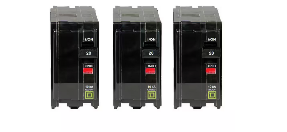 QO 20 Amp 2-Pole Circuit Breaker (3-Pack) - 91003146434