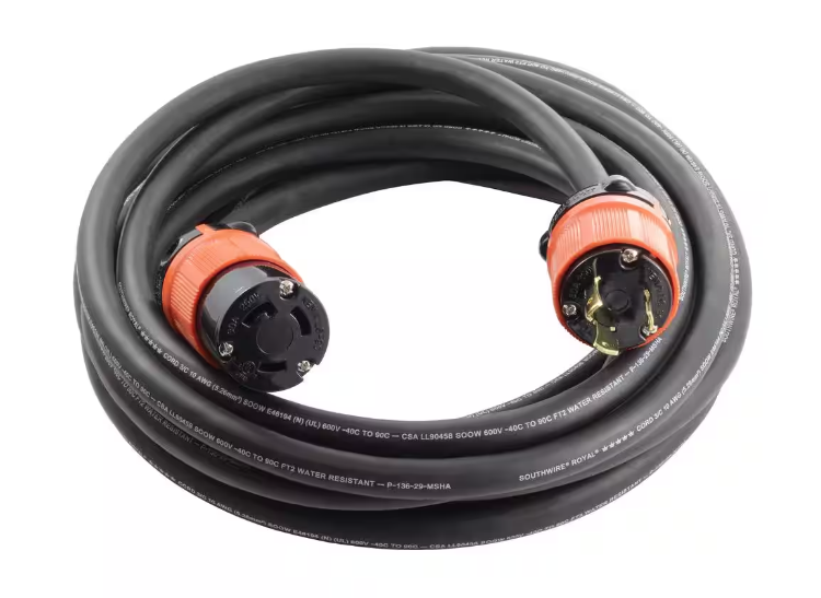 100 ft. SOOW 10/3 NEMA L6-30 30 Amp 250-Volt Rubber Extension Cord - 91008300894