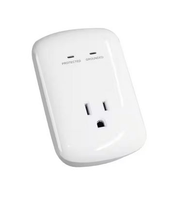 1-Outlet Wall Mounted Surge Protector, White - 9932875