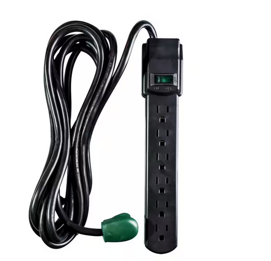 6-Outlet Surge Protector with 6 ft. Cord, Black - 91003559850