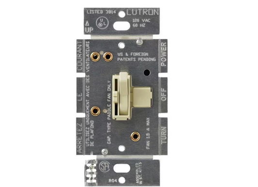 Toggler Fan Control, Quiet 3-Speed Slide, 1.5-Amp Single-Pole/3-Way, Ivory (AYFSQ-F-IV)