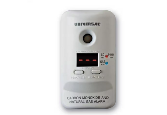 Plug-In, 2-In-1 Carbon Monoxide and Natural Gas Detector, Display Screen, Battery Backup, Microprocessor Intelligence - 91005696210