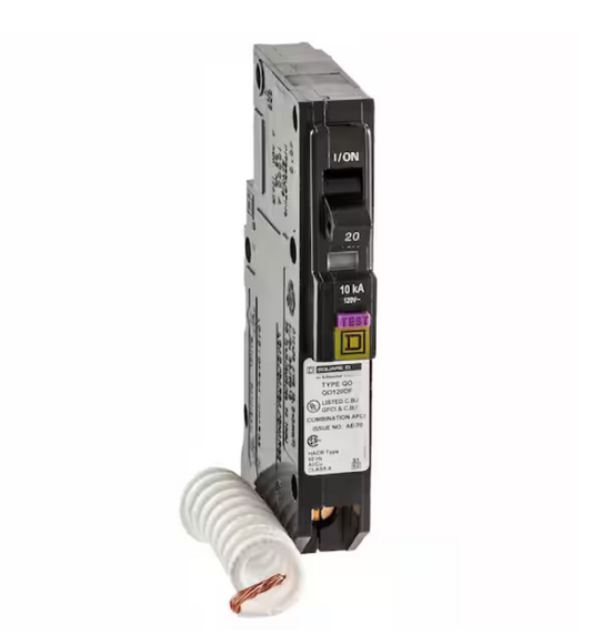 QO 20 Amp Single-Pole Dual Function (CAFCI and GFCI) Circuit Breaker (4-Pack) - 91003186750