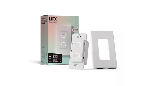 Smart Wi-Fi Connected White Touch Light Switch for Dimmable 210W LED and 650W Incandescent Bulbs, Single-Pole 2-Buttons - 91006856855