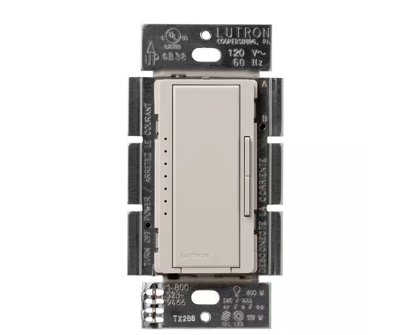 Maestro LED+ Dimmer Switch for Dimmable LED Bulbs, 150W/Single-Pole or Multi-Location, Taupe (MACL-153M-TP)
