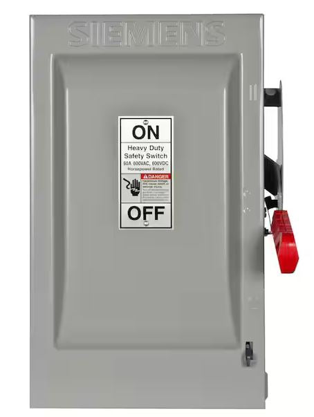 Heavy Duty 60 Amp 600-Volt 3-Pole Indoor Fusible Safety Switch