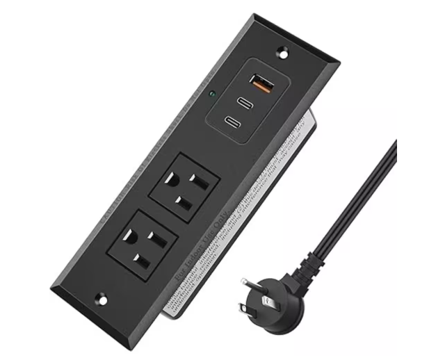 5-Outlets Power Socket Surge Protector Fast Charging USB-C with Connect Flat Plug 6.5 ft. Extension Cord - 91011526517