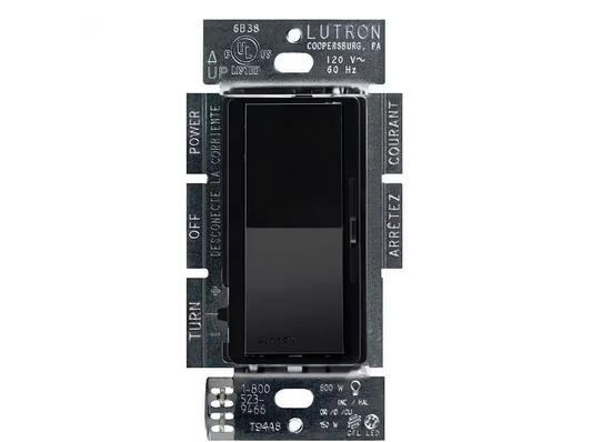 Diva LED+ Dimmer Switch for Dimmable LED and Incandescent Bulbs, 150-Watt/Single-Pole or 3-Way, Black (DVCL-153PR-BL) - 91001381762