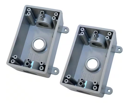 Single-Gang Plastic Junction Electrical Box Outlet - Suitable for 1/2 in. or 3/4 in. Electrical Conduit (2-Pack) - 91011734752