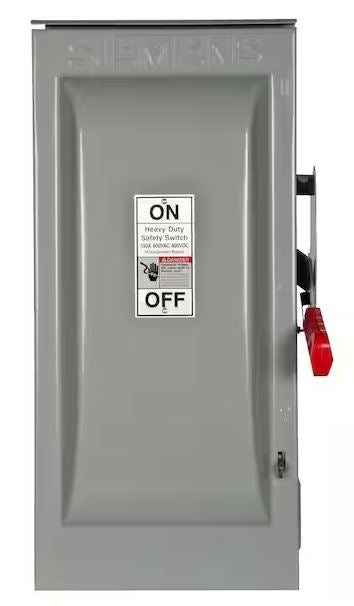 Heavy Duty 100 Amp 600-Volt 3-Pole Outdoor Non-Fusible Safety Switch