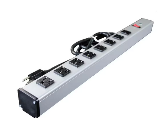 Wiremold 8-Outlet 15 Amp 2 ft. Long Industrial Power Strip with Lighted On/Off Switch, 15 Ft. Cord - 91000541612