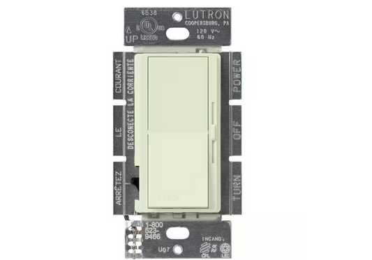 Diva LED+ Dimmer Switch for Dimmable LED and Incandescent Bulbs, 250-Watt/Single-Pole or 3-Way, Biscuit (DVSCCL-253P-BI)