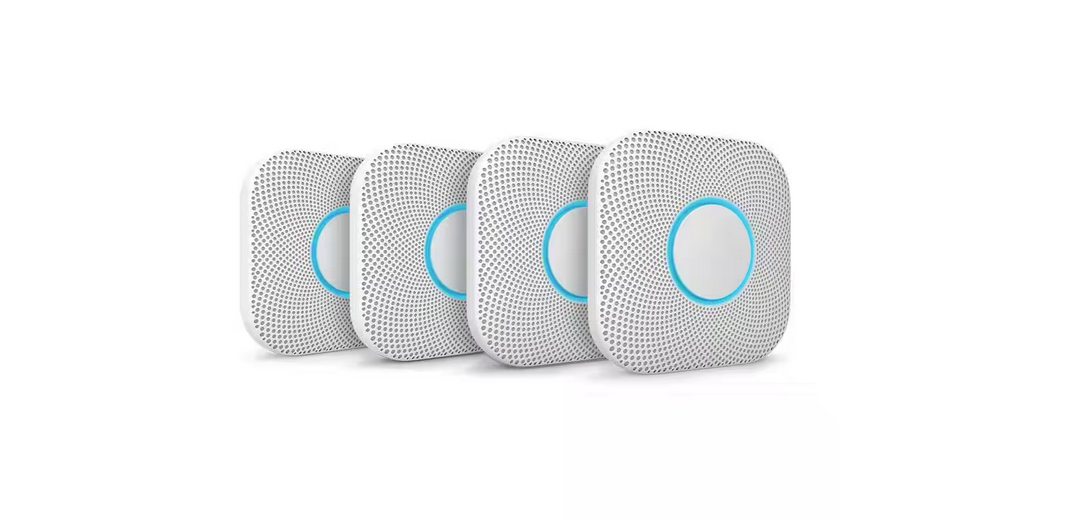 Nest Protect - Smoke Alarm and Carbon Monoxide Detector - Battery Operated - 4 Pack