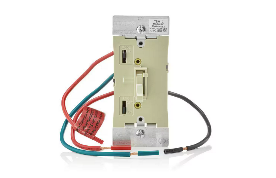 Toggle Slide Universal Dimmer, 400W Dimmable LED and CFL, 1000W Incandescent, Halogen and Magnetic Low Voltage, Ivory - 91004151323