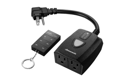 Dusk to Dawn Outdoor Dimmer for String Light with Remote Dimmer Switch, 100 ft. Range, Black - 91011171171