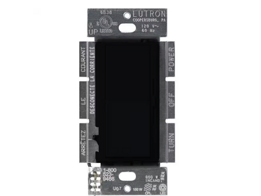 Diva LED+ Dimmer Switch for Dimmable LED and Incandescent Bulbs, 250-Watt/Single-Pole or 3-Way, Black (DVCL-253P-BL) - 91001214112