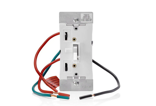 Toggle Slide Universal Dimmer, 400W Dimmable LED & CFL, 1000W Incandescent, Halogen & Magnetic Low Voltage, White - 91004151325