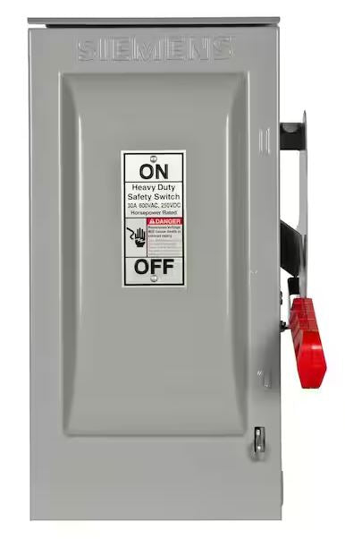 Heavy Duty 30 Amp 600-Volt 3-Pole Outdoor Fusible Safety Switch