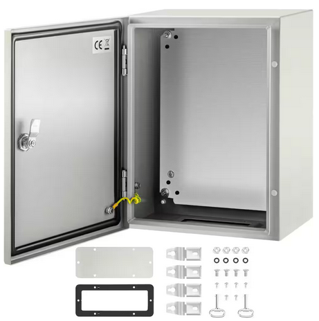 1536 cu.in. Electrical Enclosure NENA 4X IP66 Wall Mount Junction Box 16 in. x 12 in. x 8 in. Carbon Steel Screw Cover - 91007824562