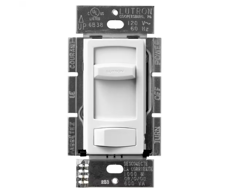 Skylark Contour Dimmer Switch with Preset for Incandescent Bulbs, 1000-Watt/Single-Pole or 3-Way, White (CT-103PR-WH) - 9527482