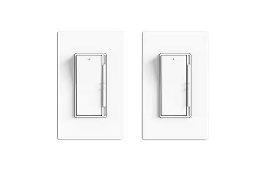 Slide Dimmer Switch for Dimmable LED ,CFL,Incandescent Bulbs ,Single Pole/ 3-Way, Wall Plate Included, White (2-Pack) - 91005750388