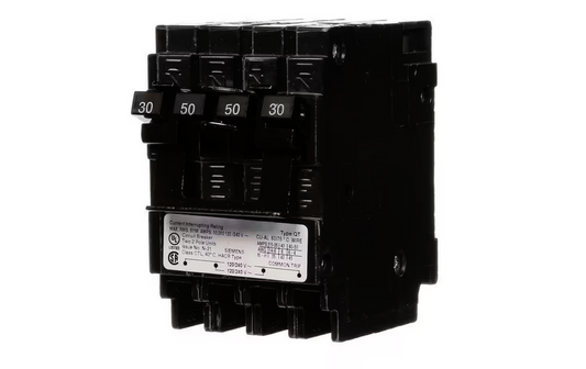 Quadplex One Outer 50 Amp Double-Pole and One Inner 30 Amp Double-Pole-Circuit Breaker - 9313958