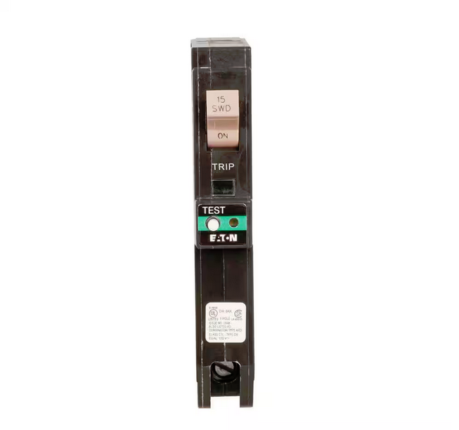 15 Amp 120-Volt/240-Volt Single Pole AFCI Pigtail Circuit Breaker - 91011603395