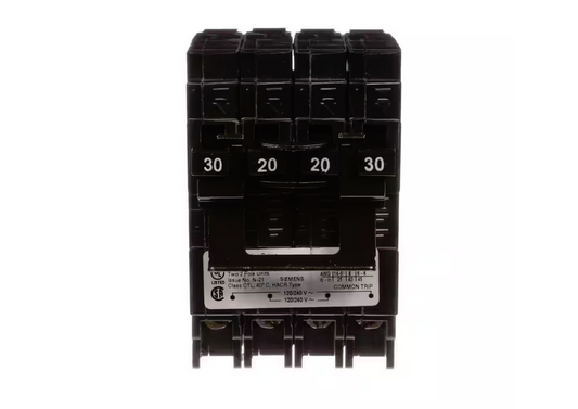 Quadplex Two Double Pole 30 Amp Outside Two Double Pole 20 Amp Inside Circuit Breaker - 9404839