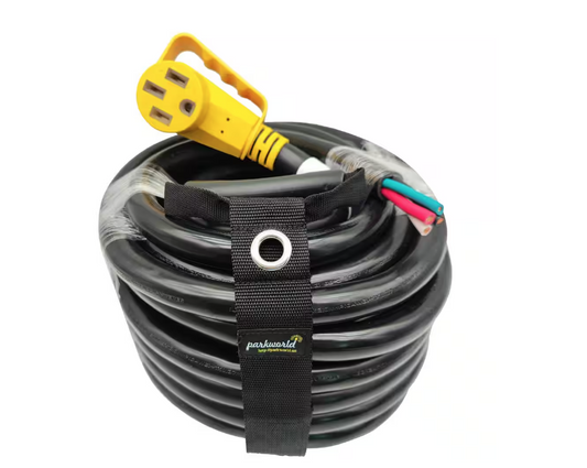 50 ft. 6/3+8/1 50 Amp 125/250-Volt NEMA 14-50R Female Connector to 4-Wires Replacement Power cord with Handle, Black - 91012159916