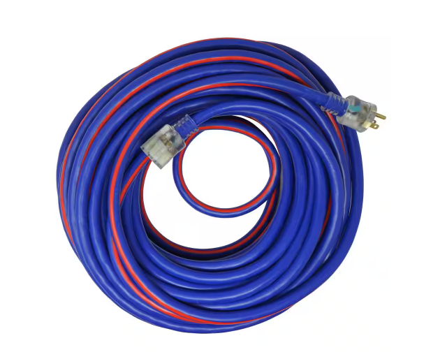 100 ft. 10/3 SJTW Outdoor Heavy-Duty Extension Cord with Power Light Plug