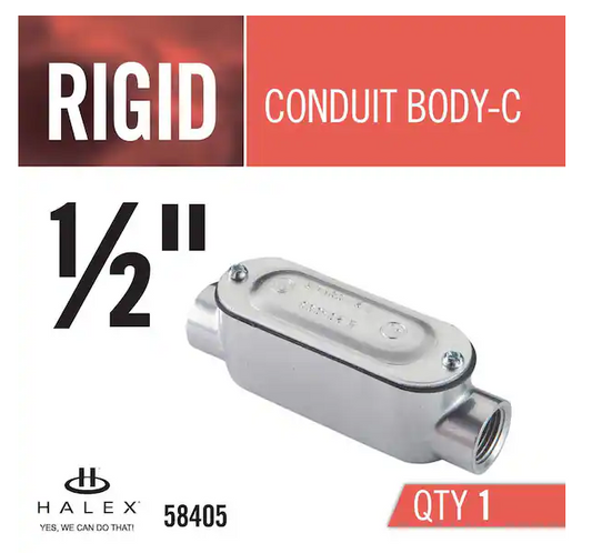 1/2 in. Rigid Type C Conduit Body with Cover and Gasket - 9667463