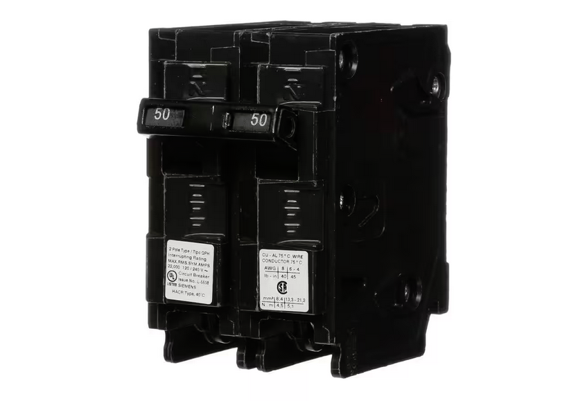 50 Amp Double-Pole Type QPH 22kA Circuit Breaker