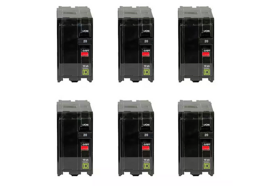 QO 20 Amp 2-Pole Circuit Breaker (6-pack) - 91009472937