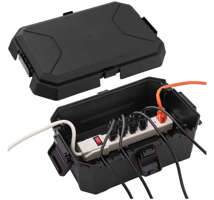 Power Box - IP55 Waterproof Box - Black Durable Weatherproof Protection Cover for Outdoor Electrical Connections - 91011951271