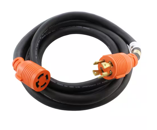 AC Connectors 10 ft. 10/4 Heavy Duty SOOW L14-30 30 Amp 125/250-Volt Generator Rubber Extension Cord - 91002799497