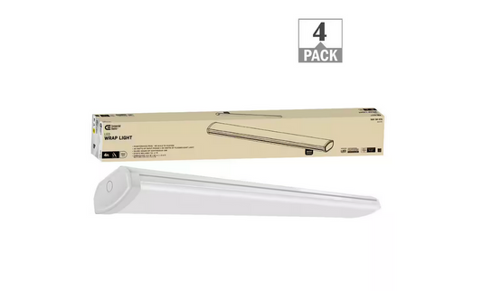 4 ft. 64- Watt Equivalent 3600 Lumens Integrated LED White Shop Light Garage Light Workshop 4000K (4-Pack) - 91009542619