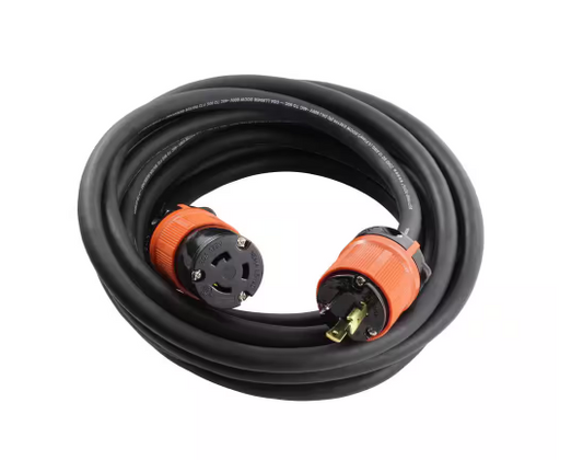 50 ft.SOOW 12/3 NEMA L5-20 20A 125-Volt Indoor/Outdoor Black Rubber Extension Cord - 91011399796