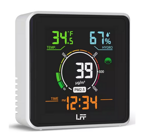 Air Quality Monitor PM2.5 Detector, Temperature Tester, Humidity Meter with Real Time Color Display Backlight - 91010997239